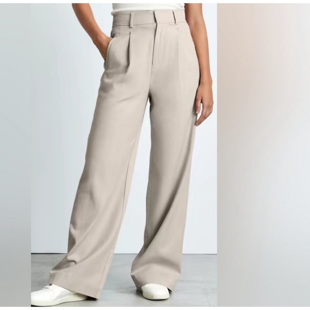 Everlane The Way-High® Drape Pant Tan Sandstone Sz 4 SHORT